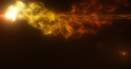 Abstract flying energy meteor particle comet space magical yellow fiery futuristic hi-tech, abstract background