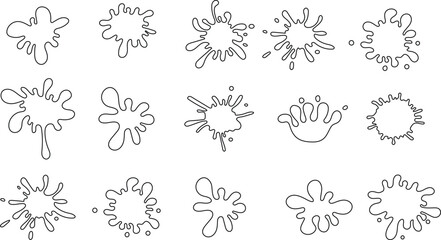 splash outline icon set logo collection.Vector illustration.
