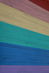Rainbow flag concrete wall murales.