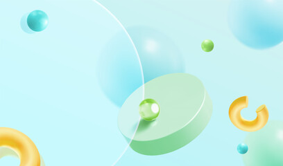 3D mint glassmorphism template