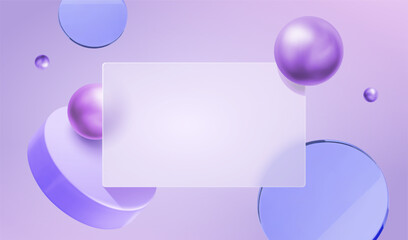 3D violet glassmorphism background