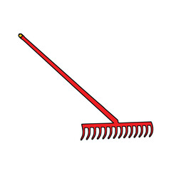 Garden rake tool icon image vector illustration design  red and black color