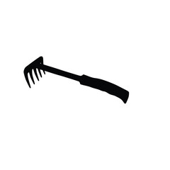 Garden rake icon. Gardening tool. Flat style vector illustration.