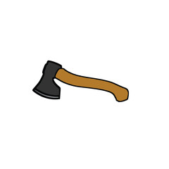 Axe icon. Flat color design. Vector illustration. EPS 10