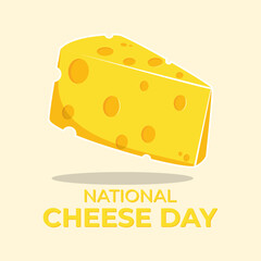 National Cheese Day vector, June 4. Cheese Vector illustrations template for poster banner, flyer, sticker, t-shirt, greeting card, social media post, etc