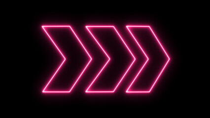 realistic isolated neon sign of Arrow logo decoration and template covering on the black background.