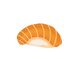 Salmon Sushi and Onigiri Japanese food is popular among Asians.delicious, easy to eat.on a white background.