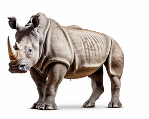 Fototapeta na wymiar photo of northern white rhinoceros isolated on white background. Generative AI