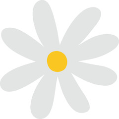 Simple illustration summer daisy flower head. Vector decorative floral element 