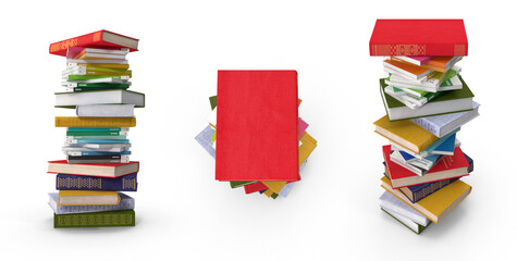 stack of books ion transparent background
