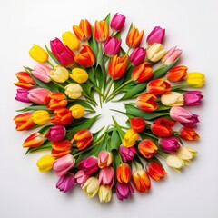 colourful tulip arrangement