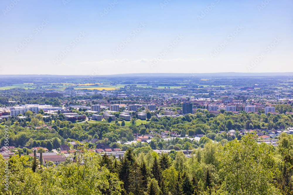 Poster Landscape view of Skövde city in Sweden at the summer