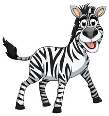 Fototapeta na wymiar A Zebra Cartoon Character Cartoon Character