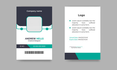 corporate Modern and simple business office id card design bundle. Corporate company employee identity card template .