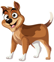 Adorable Brown Dog Cartoon Character