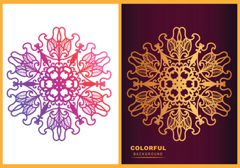 Ornamental luxury vector circle shapes mandala background with royal arabesque colorful Arabic Islamic style pattern.