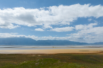 Aerial view of Acigol Lake, Denizli Turkey.