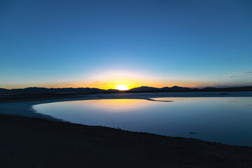 sunset over the lake