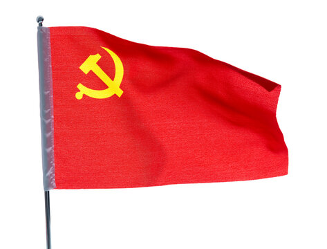 Flag Of The Chinese Communist Party On White Background