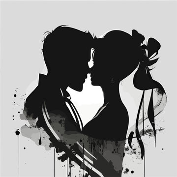 Silhouette, Couple, Heart, Love, Passion, Romance, Affection, Relationship, Embrace, Happiness