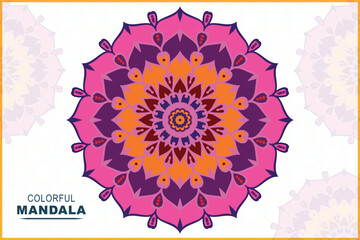 Beautiful luxury round shapes vector mandala design background in colorful design.