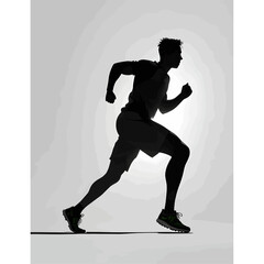Silhouette of an Adult Runner