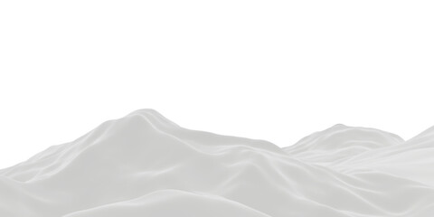 3D render snow mountain. White  terrain. Cold environment.