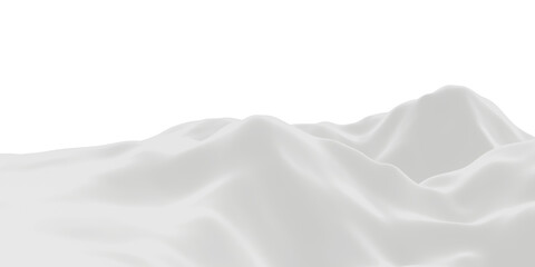 Obraz premium 3D render snow mountain. White terrain. Cold environment.