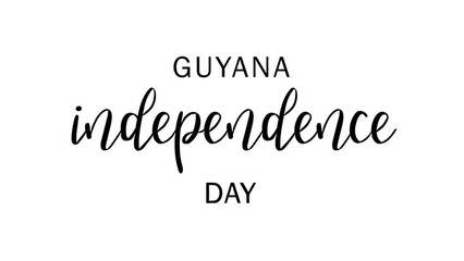 guyana independence day animated text. 4k video greeting card. gift card. alpha channel.