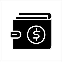 Solid vector icon for wallet which can be used various design projects.