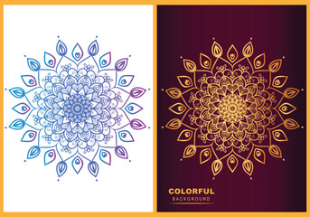 Luxury vector art ornamental mandala design background in colorful pattern template.