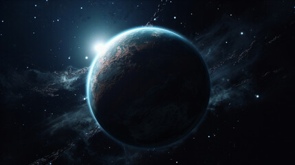 Fototapeta na wymiar Fictional Planet And Space