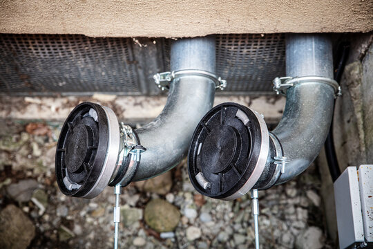 connection pipes for filling pellets for the heating system