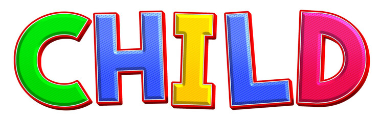 Child 3d text cutout