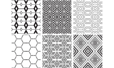 Set of geometric patterns for wallpaper wrapping, pattern filling, web background, texture. Vector Illustration.