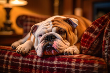 The Bull Dog, also known as the English Bulldog, is a medium-sized breed of dog that originated in England. 