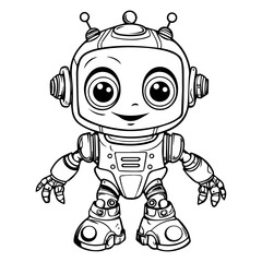 Sleek and futuristic full-body cute robot with a polished metallic exterior, powerful presence, embodying advanced technology and innovation.