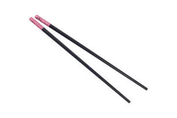 reusable wooden chopsticks isolated from background