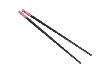 reusable wooden chopsticks isolated from background