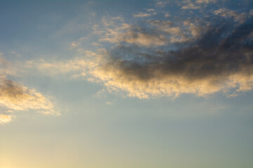 Colorful sunset on a spring evening.