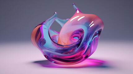 colored glass shape,object, 3d render