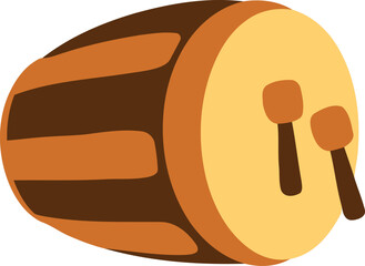 Islamic Mosque Drum Flat Hand Drawn Illustration