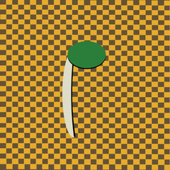 It's a sprout on a yellow plain plaid.
