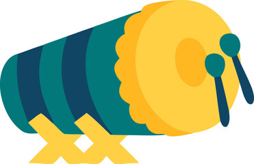 Islamic Mosque Drum Flat Hand Drawn Illustration