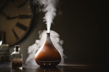 Obraz na płótnie Canvas An essential oil misting diffuser for home air purification and aromatherapy. Generative AI