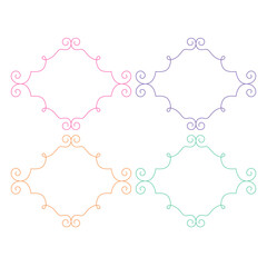 WEDDING DAY ORNAMENTAL FRAMES, LABELS COLLECTION ISOLATED ON WHITE