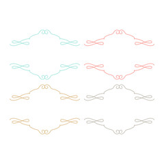 Summer Romance Wedding Ornamental Chic Tags Collection isolated on white
