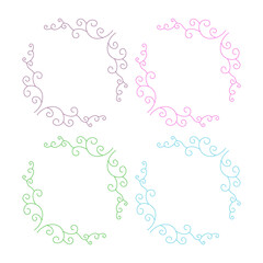 Summer Romance Wedding Ornamental Chic Tags Collection isolated on white
