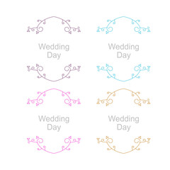 Summer Romance Wedding Ornamental Chic Tags Collection isolated on white
