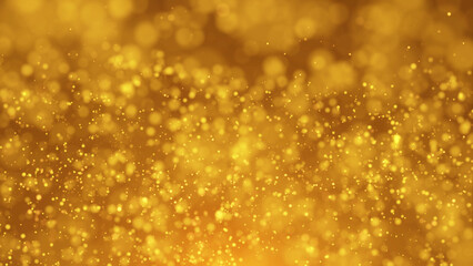 Blured light golden glittering bokeh background.